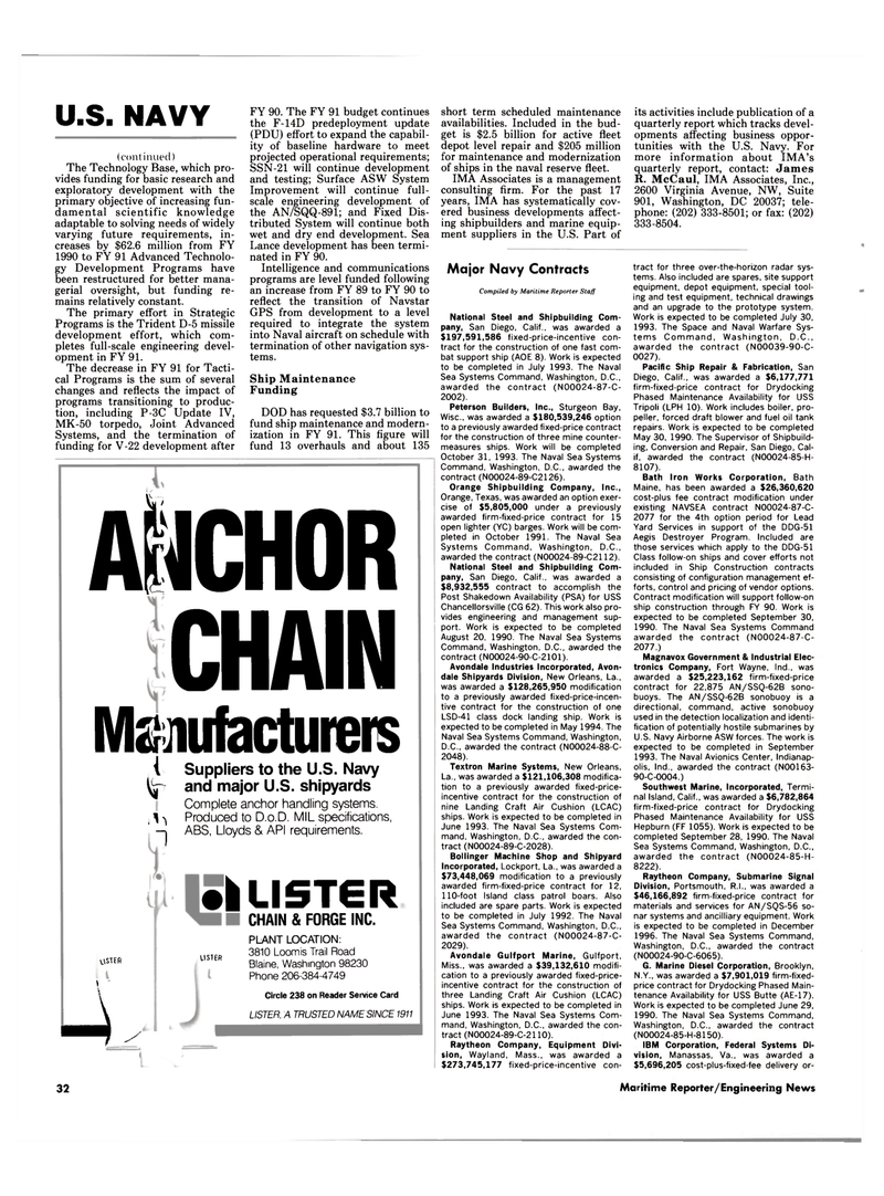 Maritime Reporter Magazine, page 30,  May 1990