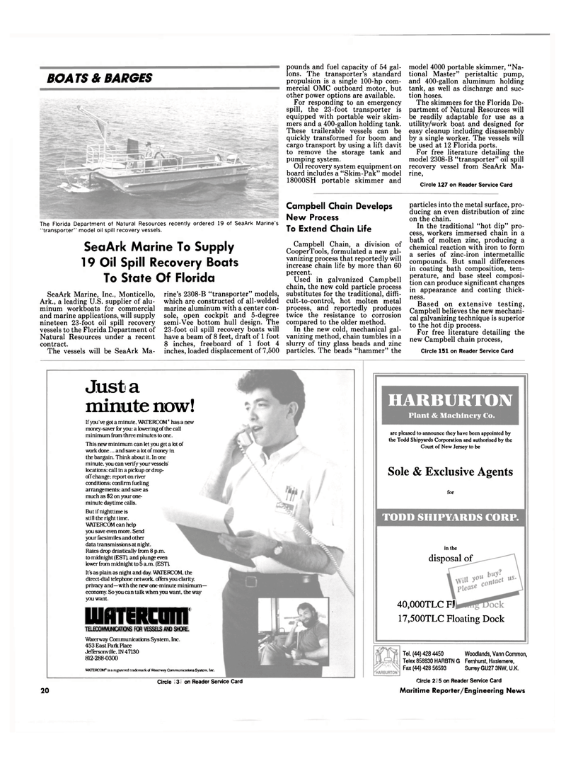 Maritime Reporter Magazine, page 18,  Aug 1990