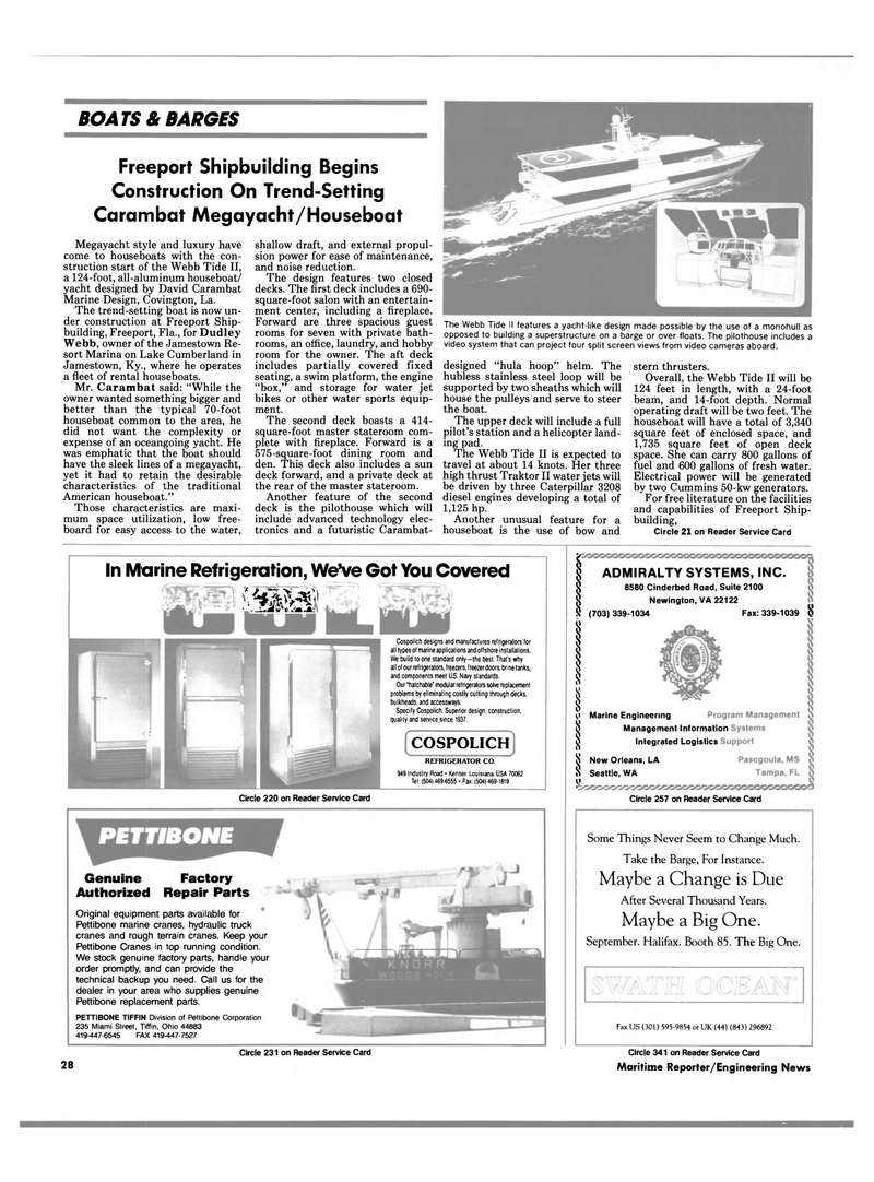 Maritime Reporter Magazine, page 28,  Aug 1990