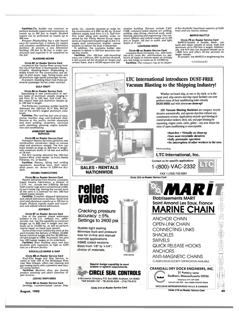 Maritime Reporter Magazine, page 49,  Aug 1990
