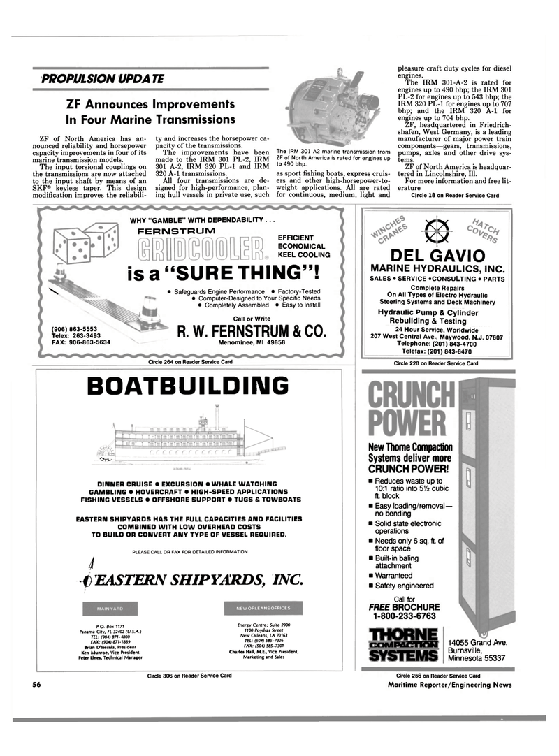 Maritime Reporter Magazine, page 56,  Aug 1990