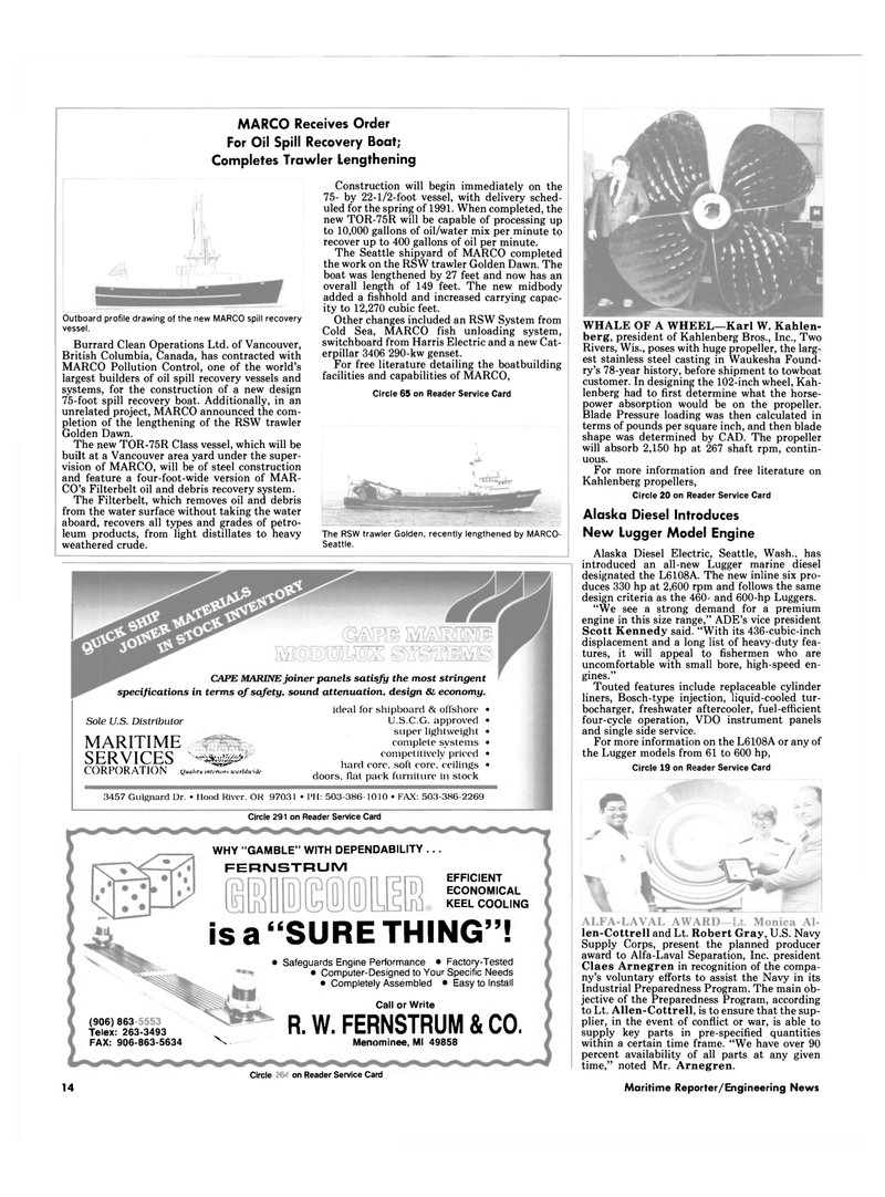 Maritime Reporter Magazine, page 12,  Dec 1990