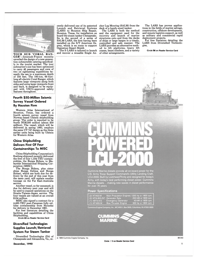 Maritime Reporter Magazine, page 7,  Dec 1990