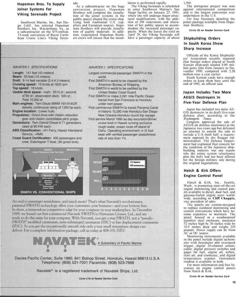 Maritime Reporter Magazine, page 13,  Jan 1991