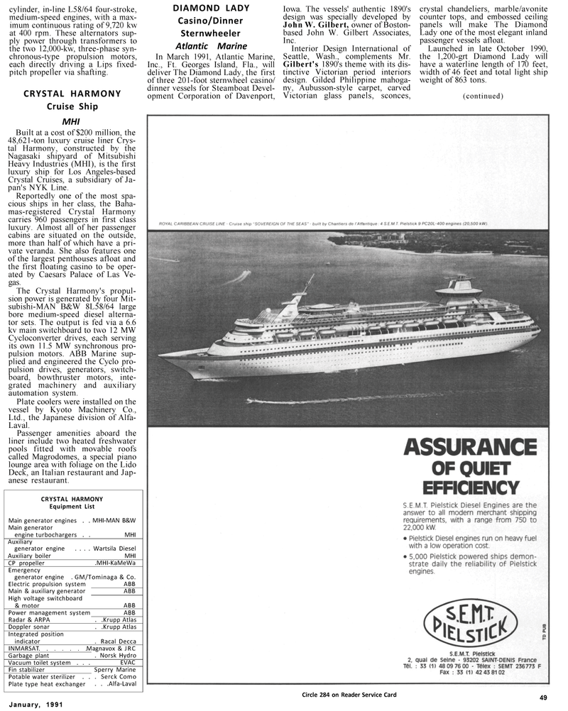 Maritime Reporter Magazine, page 31,  Jan 1991