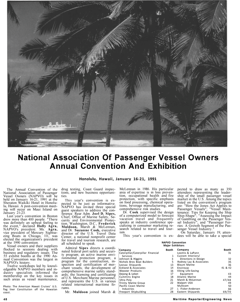 Maritime Reporter Magazine, page 44,  Jan 1991