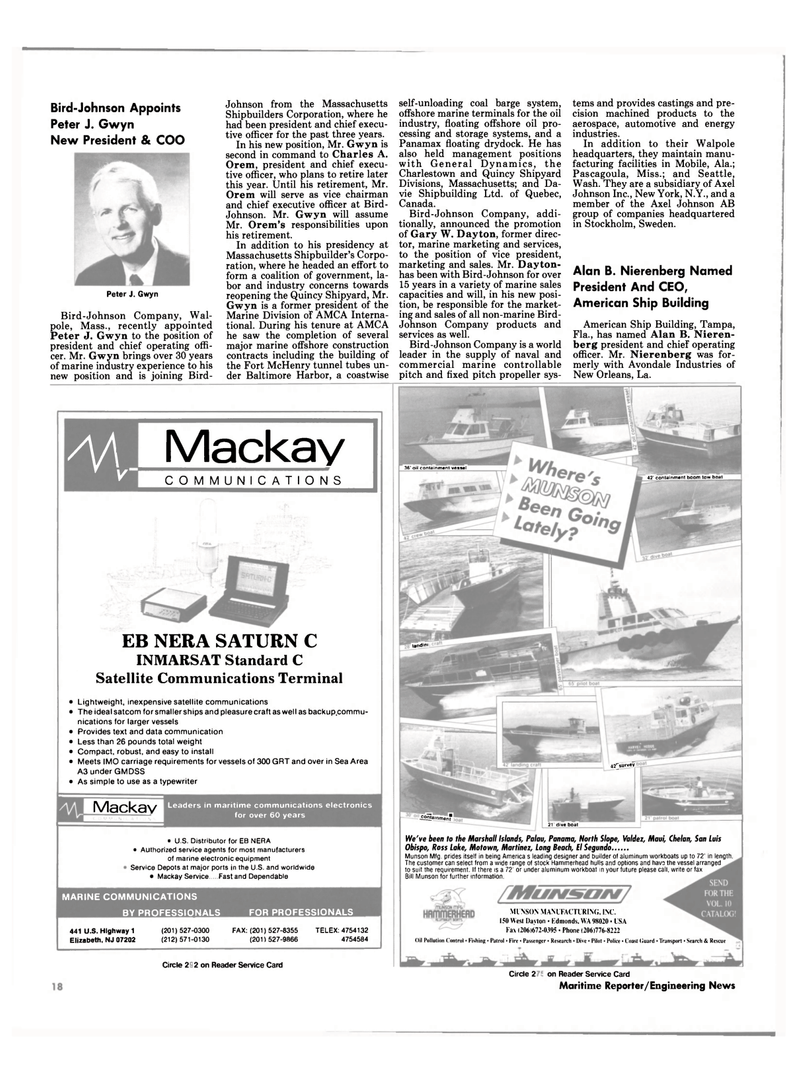 Maritime Reporter Magazine, page 16,  Feb 1991
