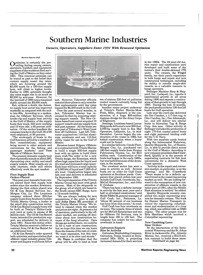 Maritime Reporter Magazine, page 20,  Feb 1991