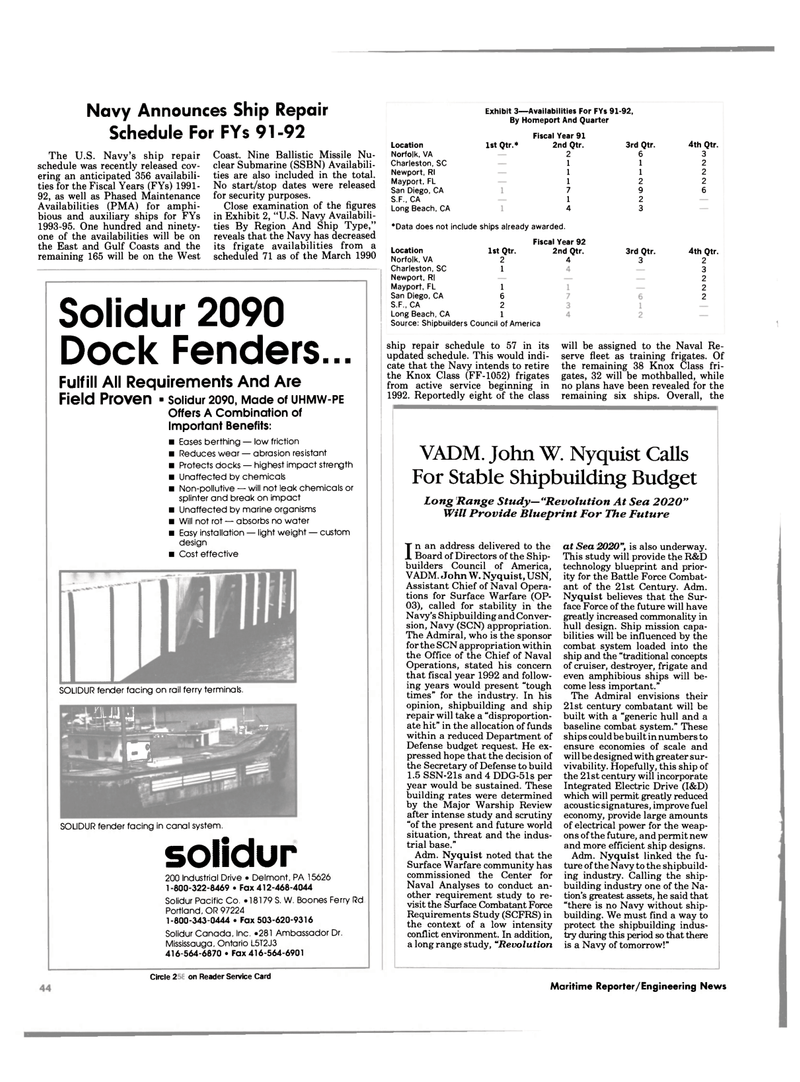 Maritime Reporter Magazine, page 42,  Feb 1991