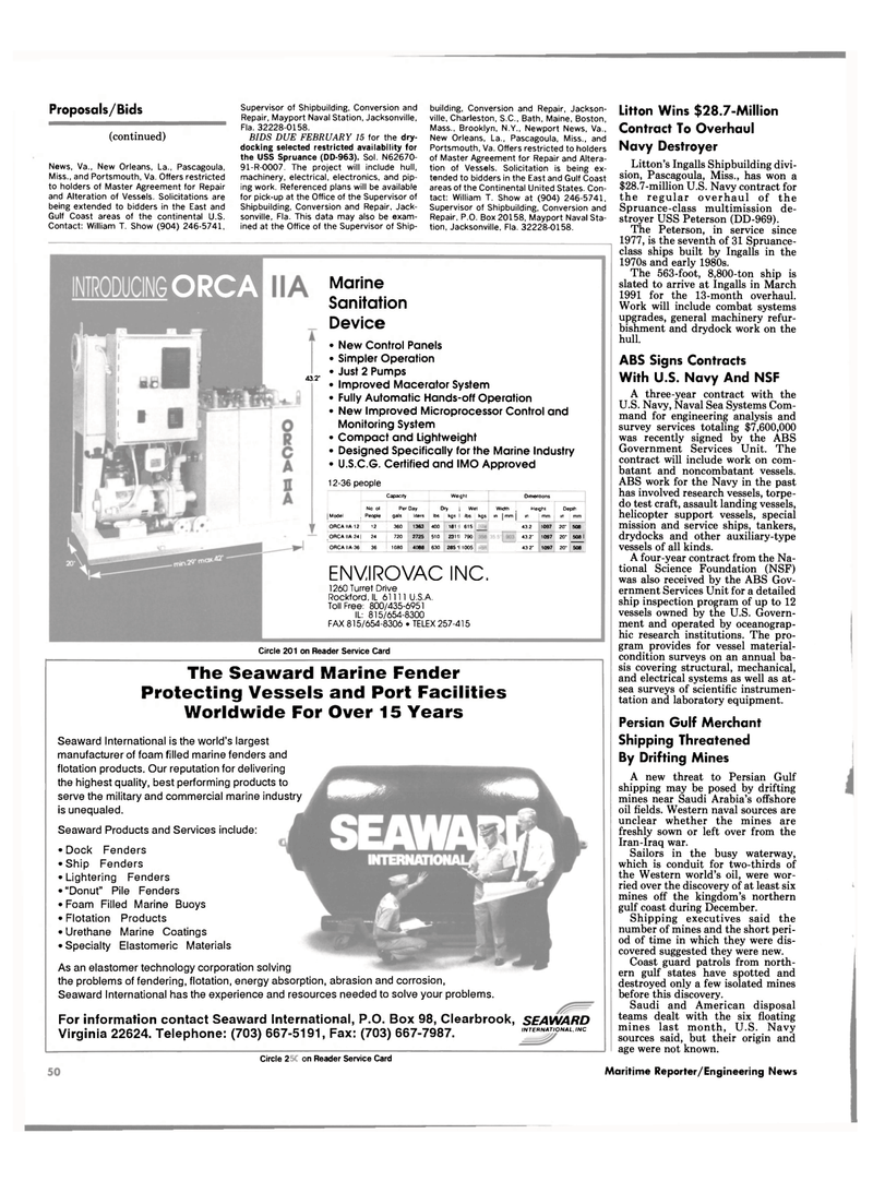 Maritime Reporter Magazine, page 48,  Feb 1991