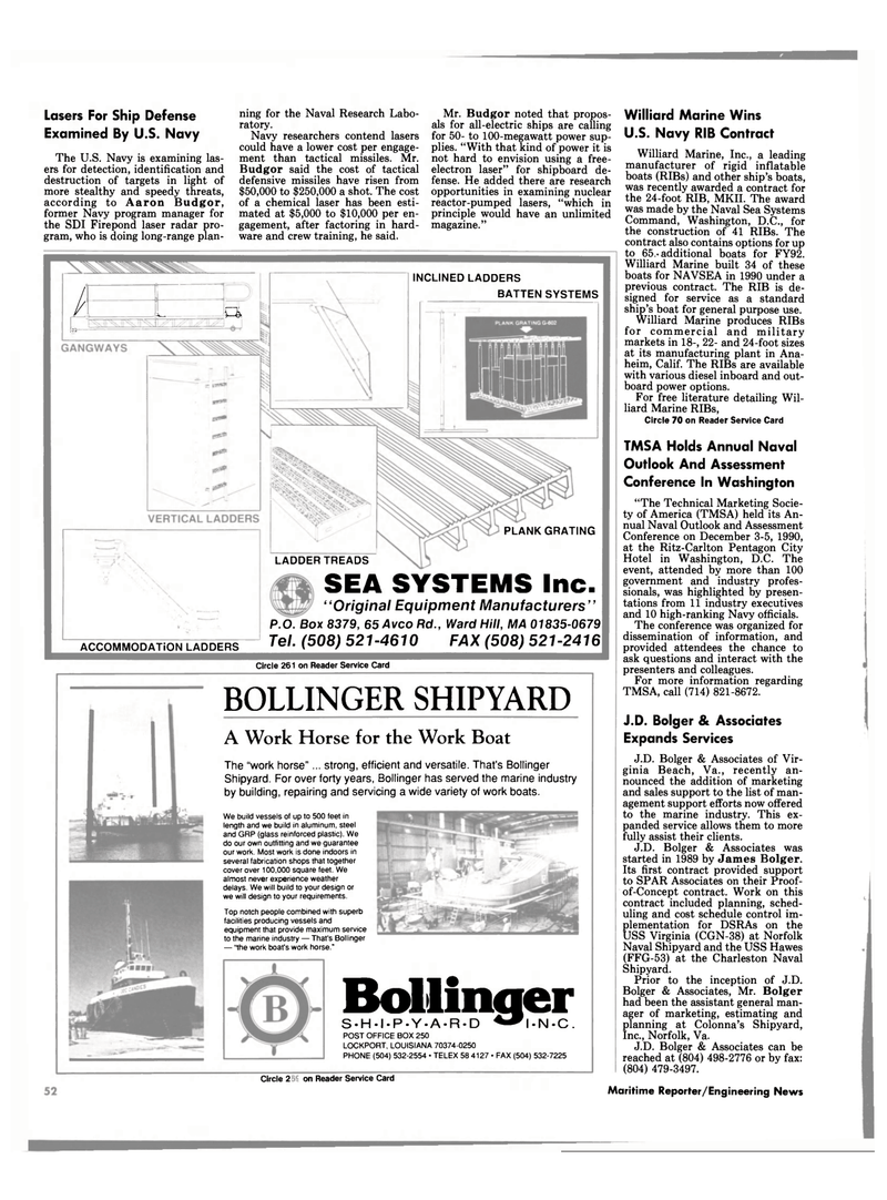Maritime Reporter Magazine, page 50,  Feb 1991