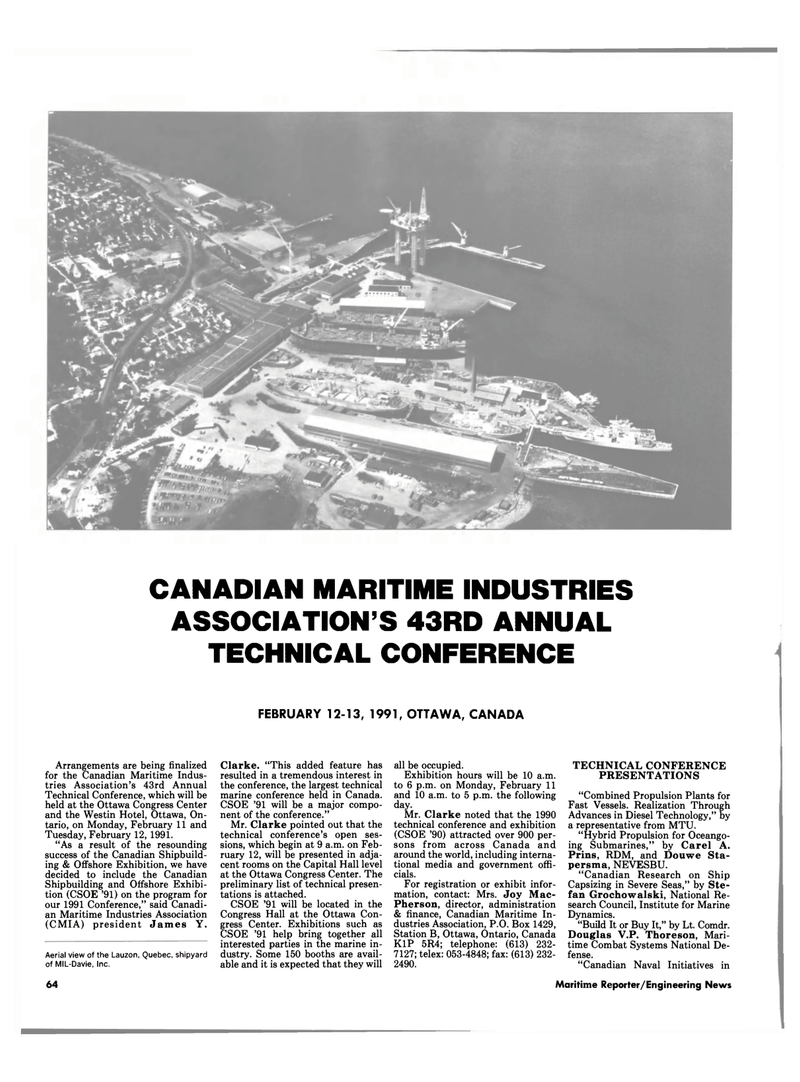 Maritime Reporter Magazine, page 62,  Feb 1991