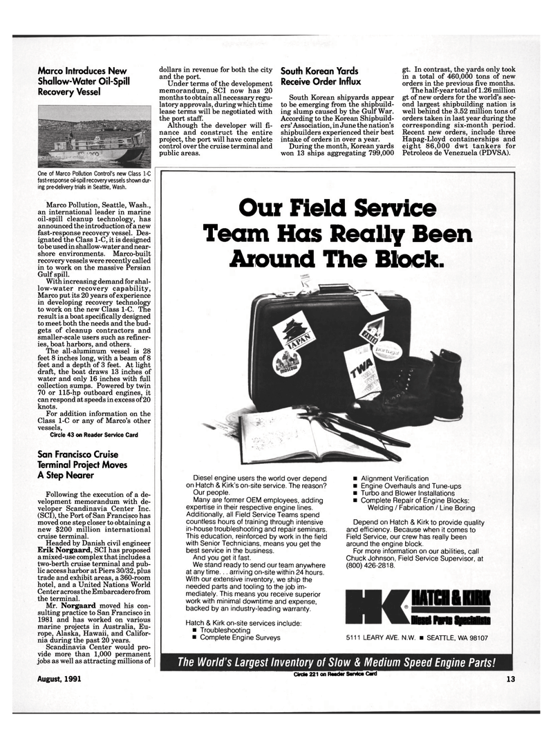 Maritime Reporter Magazine, page 11,  Aug 1991