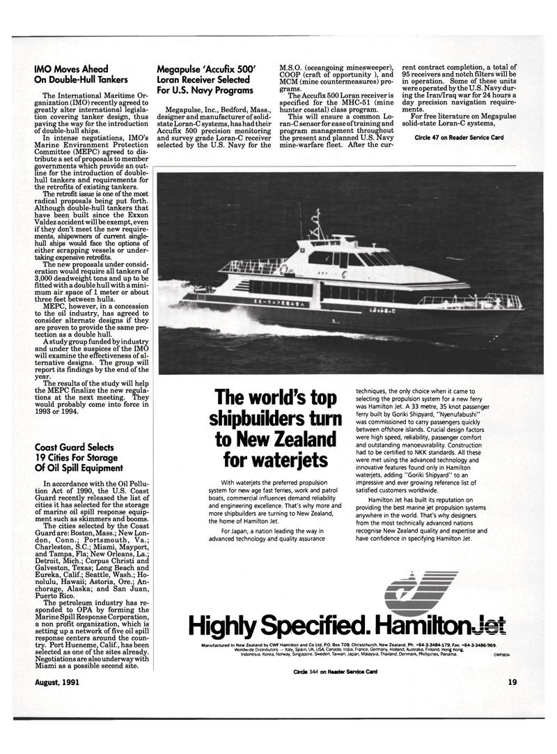 Maritime Reporter Magazine, page 17,  Aug 1991