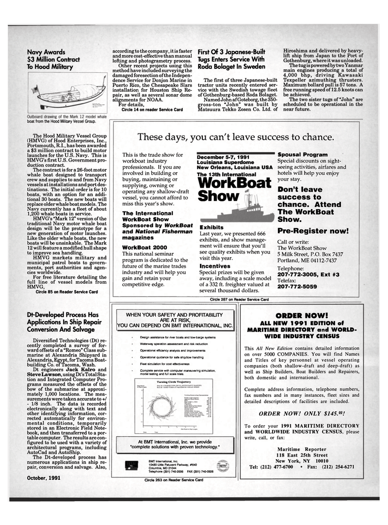 Maritime Reporter Magazine, page 13,  Oct 1991