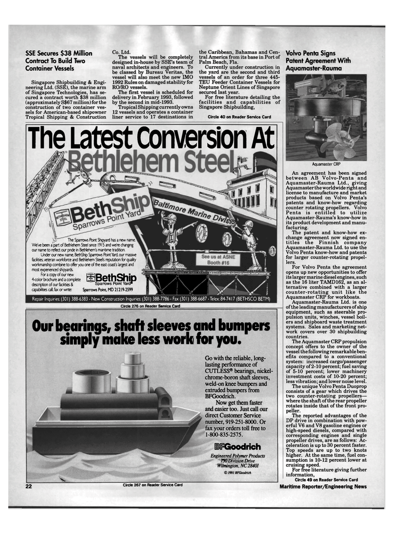 Maritime Reporter Magazine, page 22,  Oct 1991