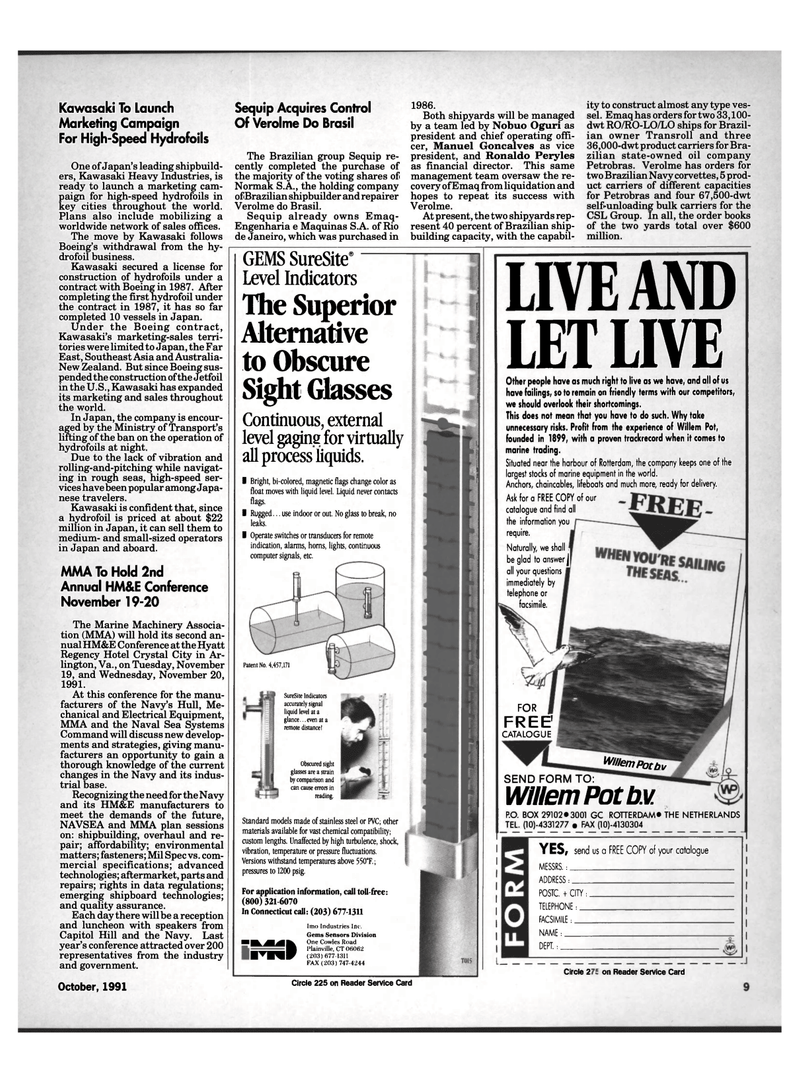 Maritime Reporter Magazine, page 7,  Oct 1991