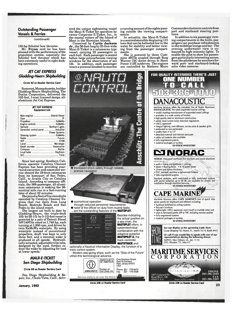 Maritime Reporter Magazine, page 21,  Jan 1992