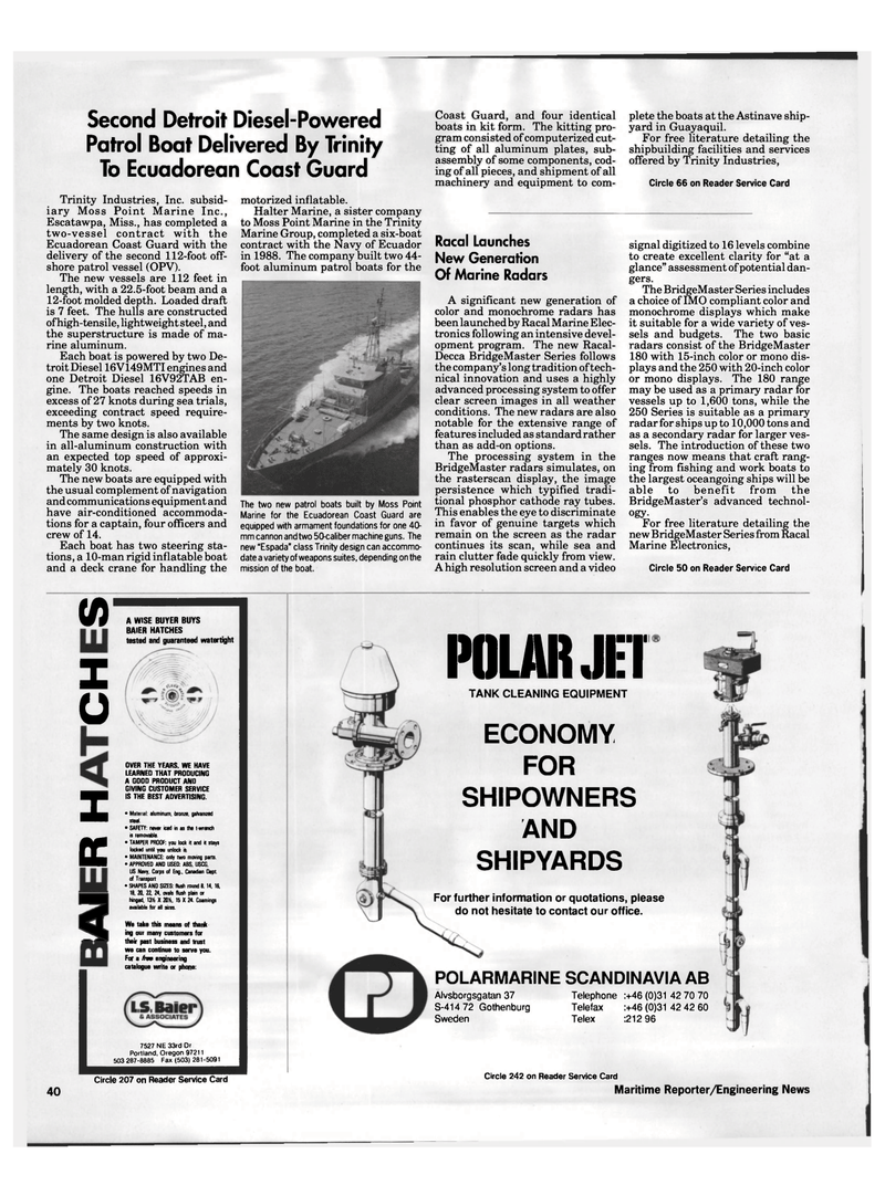 Maritime Reporter Magazine, page 38,  Jan 1992