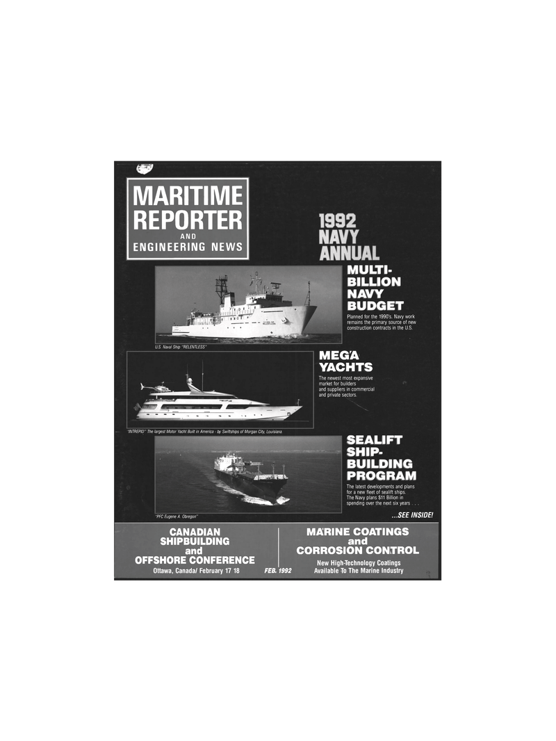 Maritime Reporter Magazine Cover Feb 1992 - 