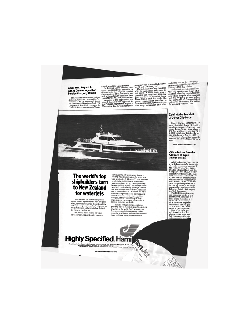 Maritime Reporter Magazine, page 15,  Feb 1992