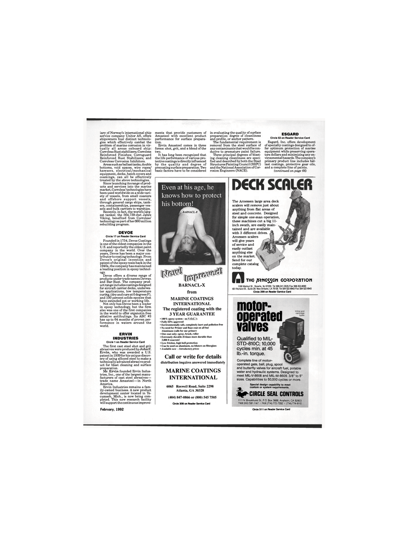 Maritime Reporter Magazine, page 65,  Feb 1992