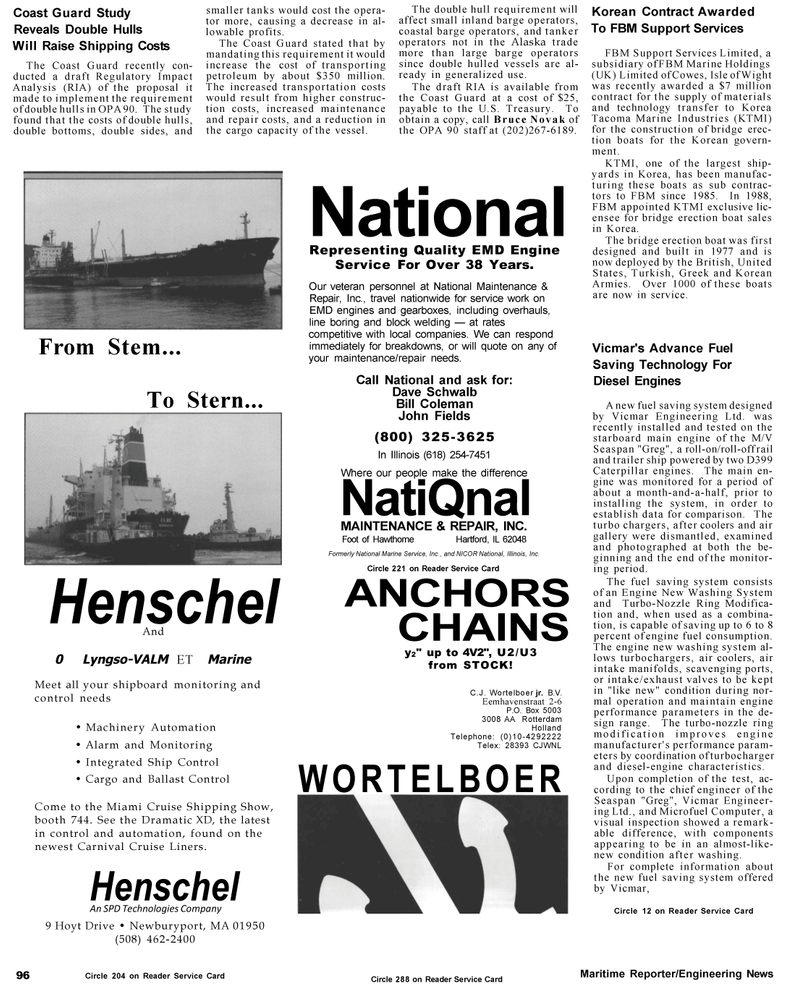 Maritime Reporter Magazine, page 98,  Mar 1992