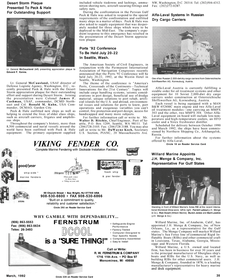 Maritime Reporter Magazine, page 33,  Mar 1992