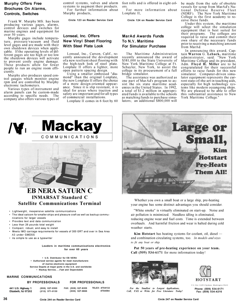 Maritime Reporter Magazine, page 36,  Mar 1992