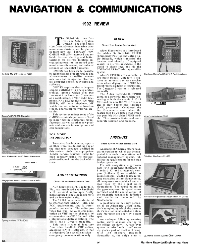 Maritime Reporter Magazine, page 64,  Mar 1992