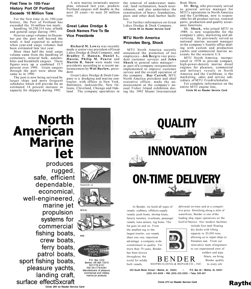 Maritime Reporter Magazine, page 87,  Mar 1992
