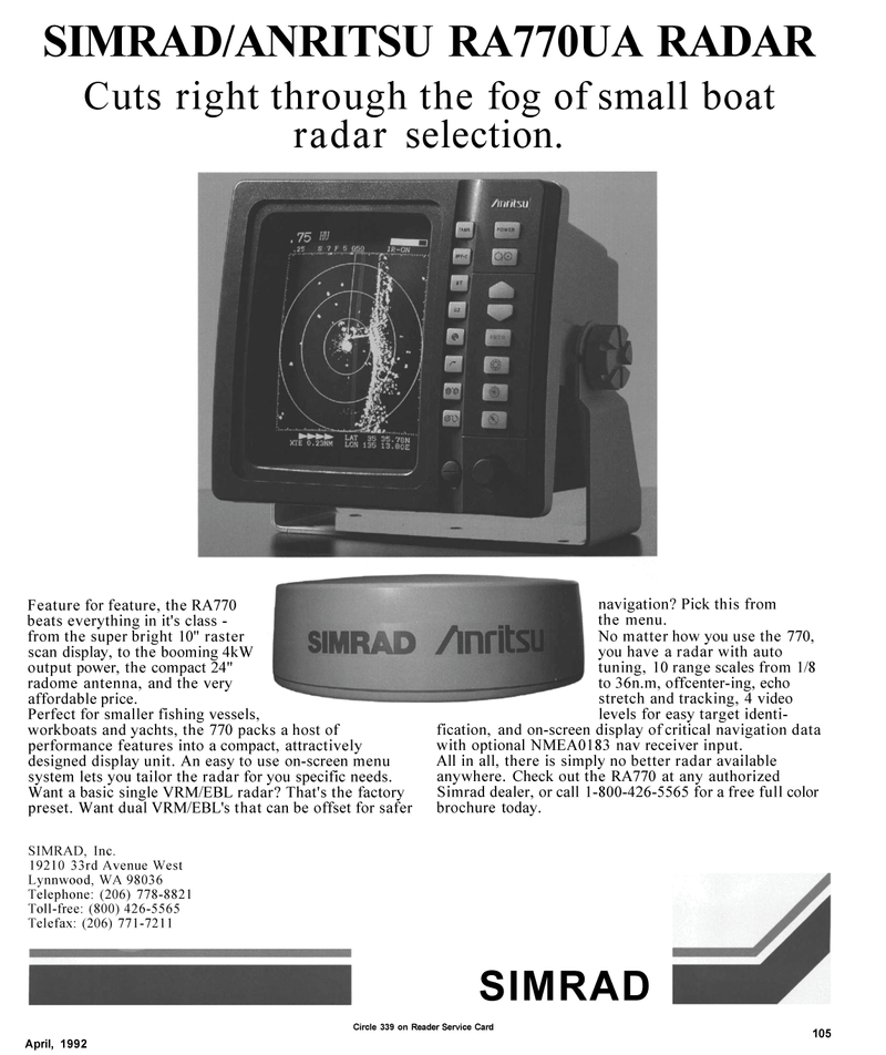 Maritime Reporter Magazine, page 27,  Apr 1992