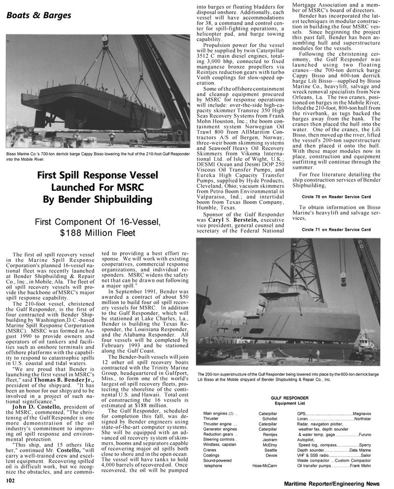 Maritime Reporter Magazine, page 36,  Apr 1992