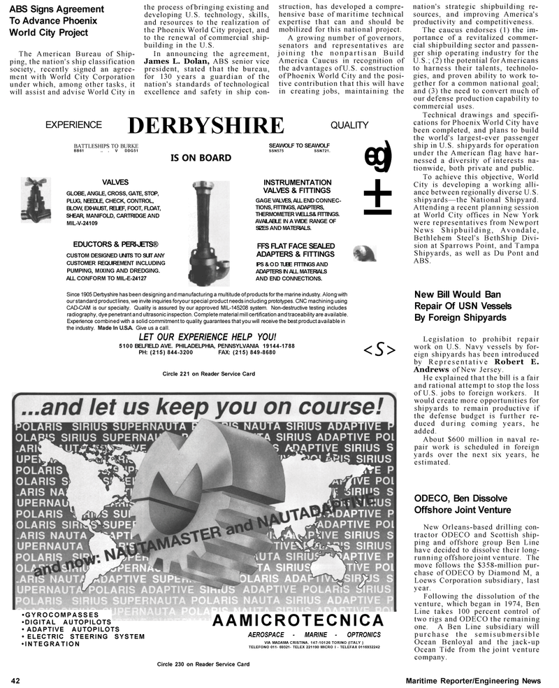 Maritime Reporter Magazine, page 44,  Apr 1992