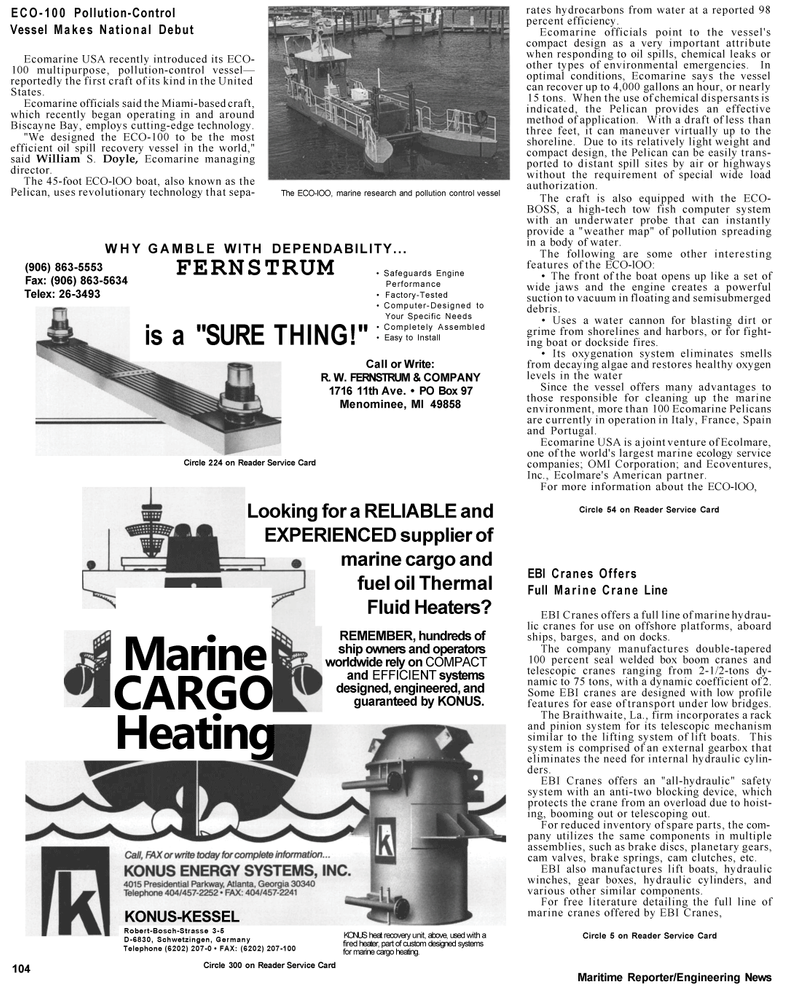 Maritime Reporter Magazine, page 87,  Apr 1992