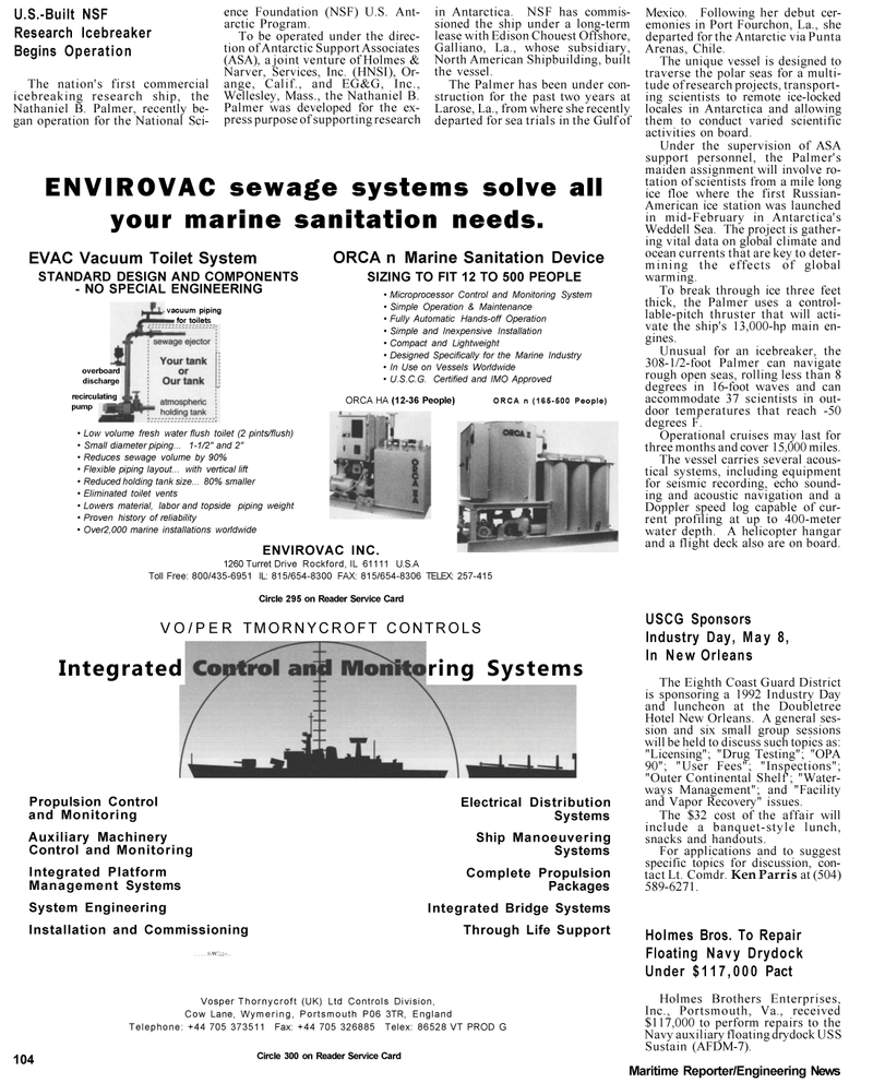 Maritime Reporter Magazine, page 91,  Apr 1992