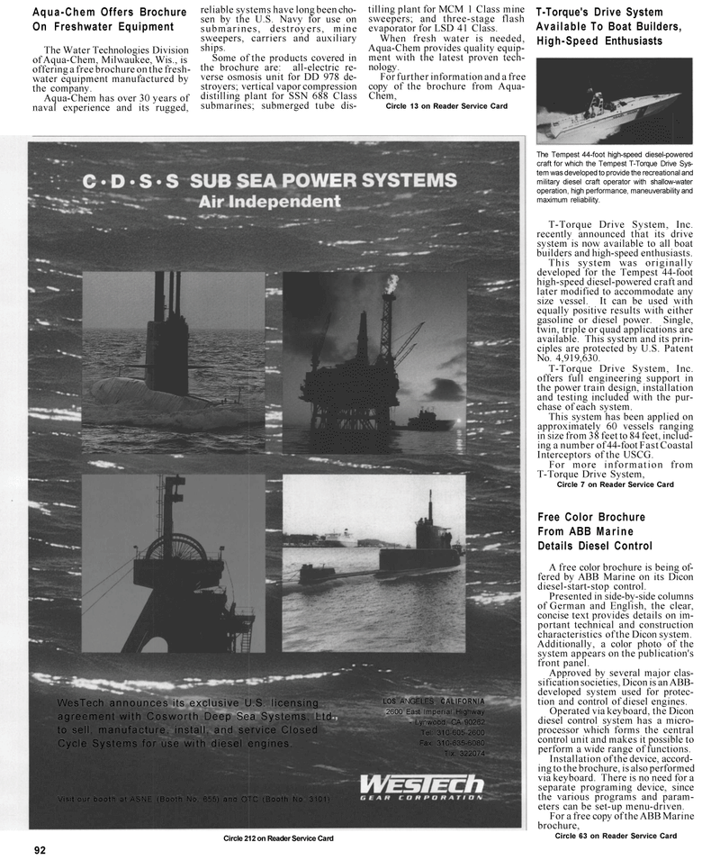 Maritime Reporter Magazine, page 4th Cover,  Apr 1992