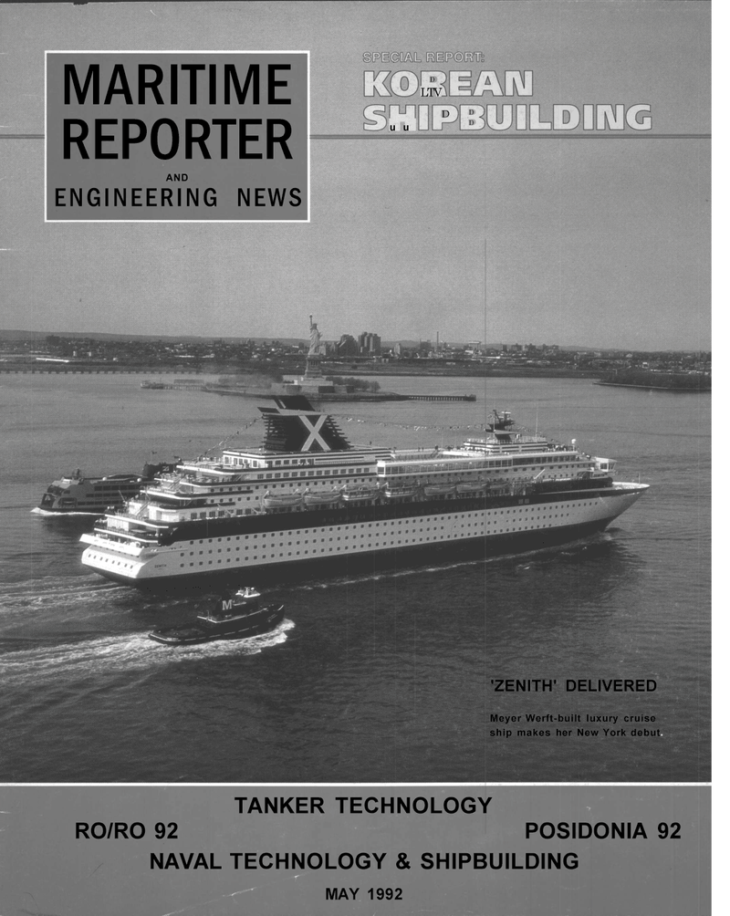Maritime Reporter Magazine Cover May 1992 - 