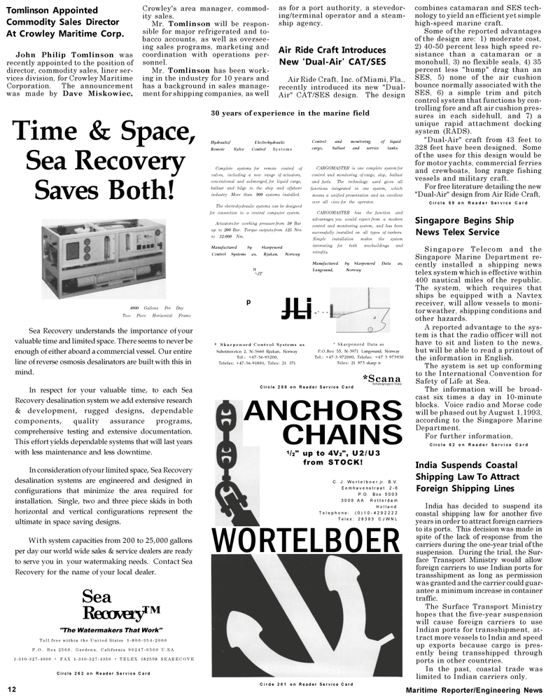 Maritime Reporter Magazine, page 10,  May 1992