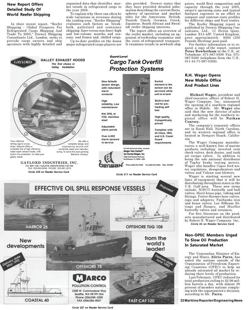 Maritime Reporter Magazine, page 20,  May 1992