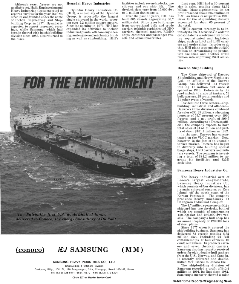 Maritime Reporter Magazine, page 32,  May 1992