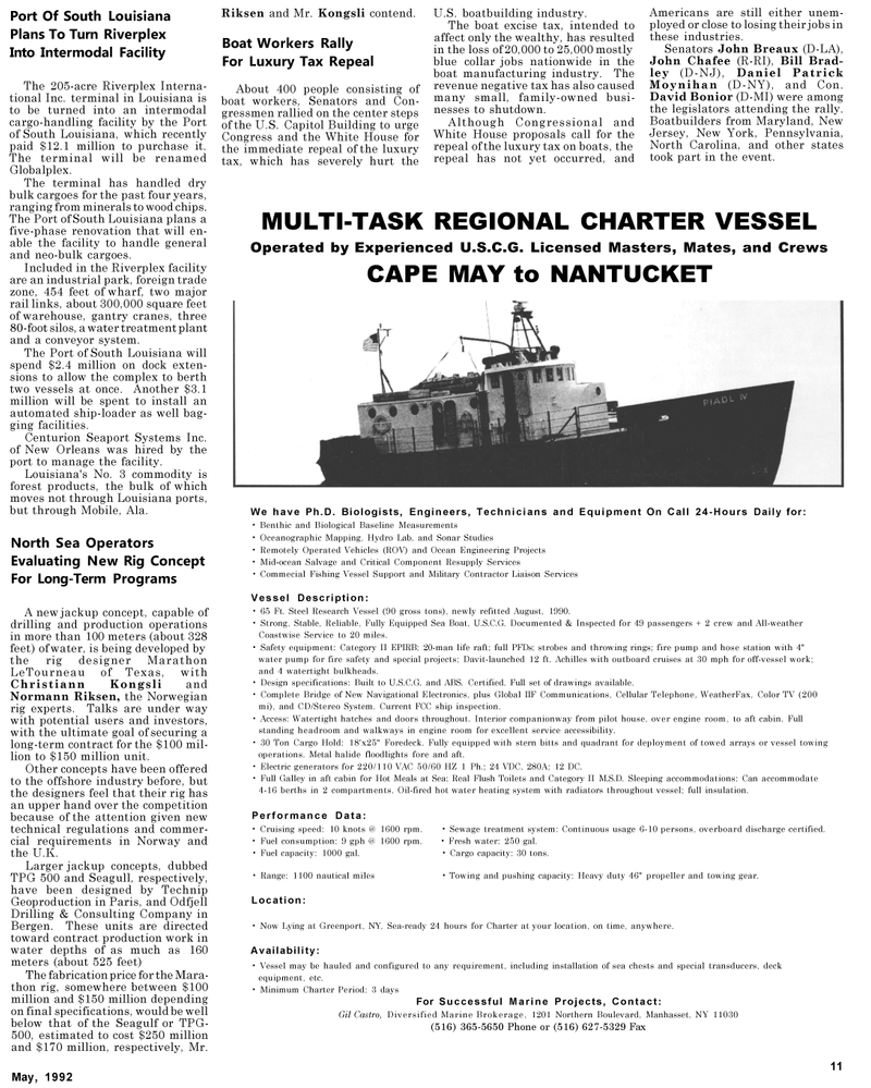 Maritime Reporter Magazine, page 41,  May 1992