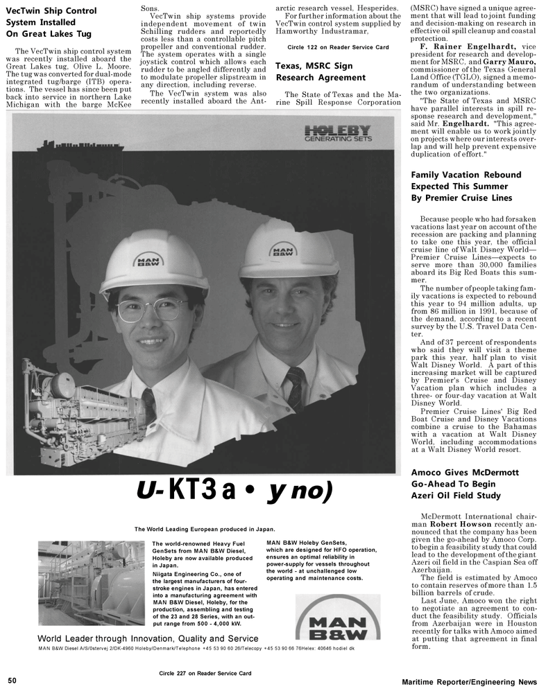 Maritime Reporter Magazine, page 52,  May 1992