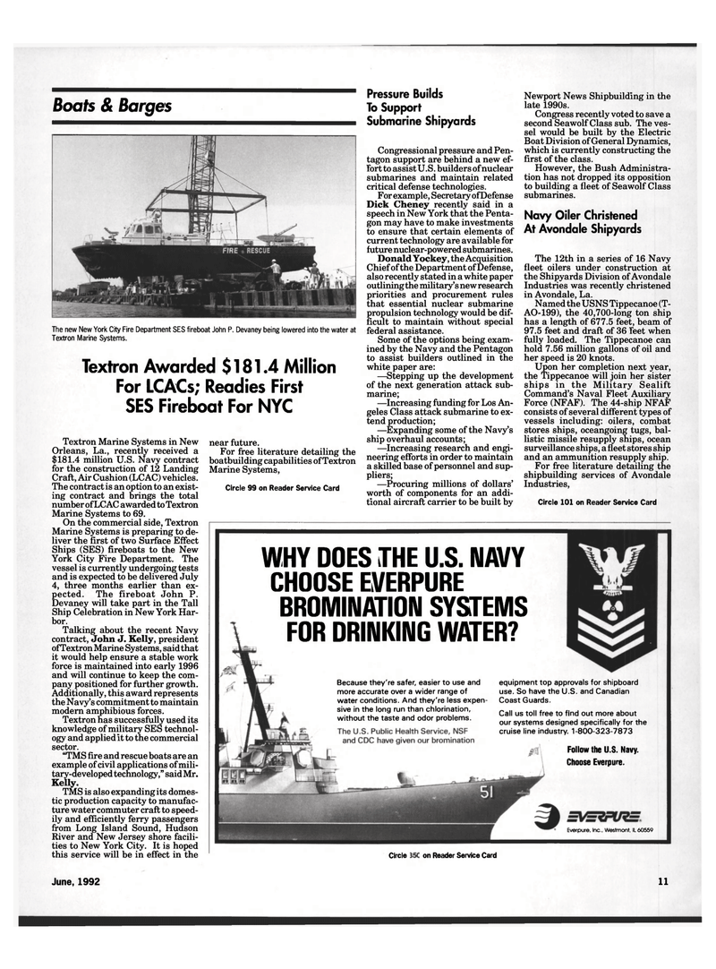 Maritime Reporter Magazine, page 9,  Jun 1992