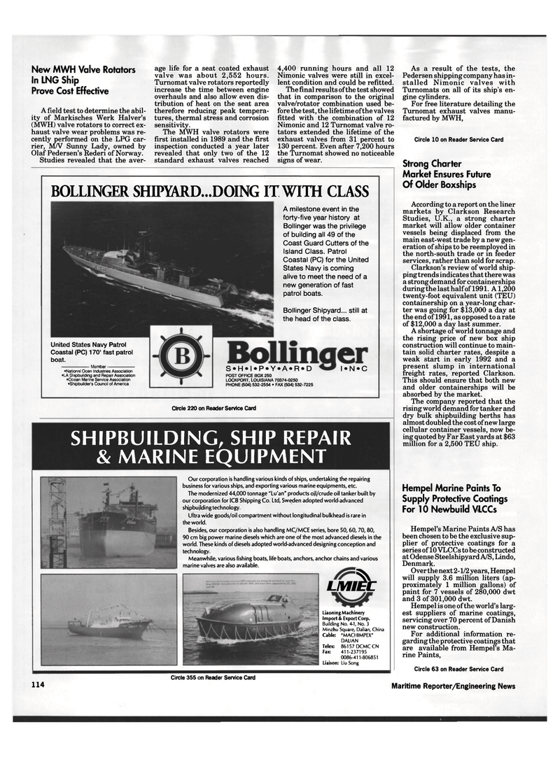 Maritime Reporter Magazine, page 110,  Jun 1992