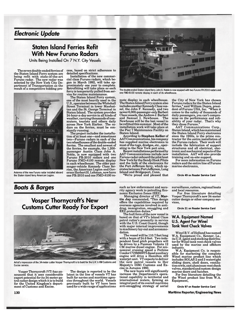 Maritime Reporter Magazine, page 126,  Jun 1992