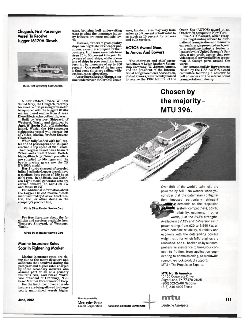 Maritime Reporter Magazine, page 127,  Jun 1992