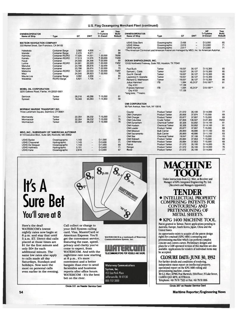 Maritime Reporter Magazine, page 46,  Jun 1992
