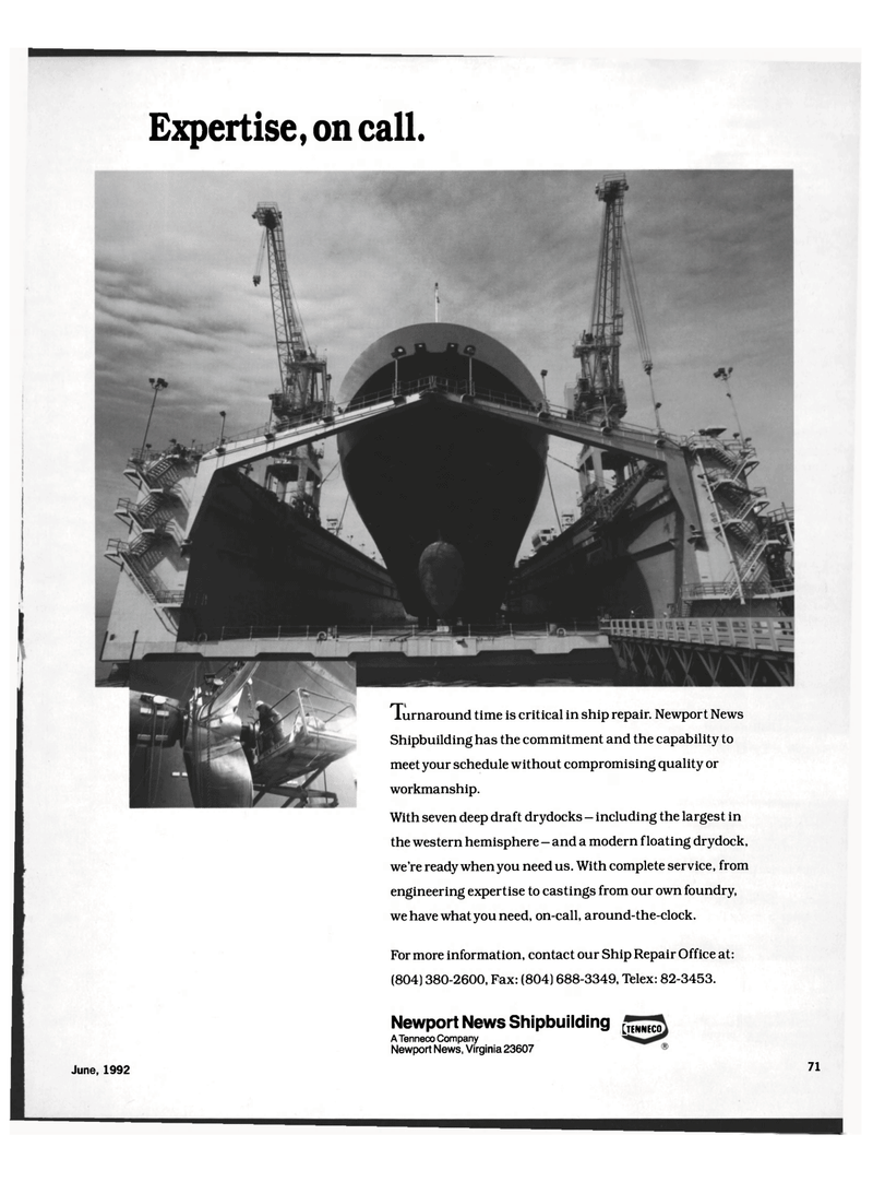 Maritime Reporter Magazine, page 61,  Jun 1992