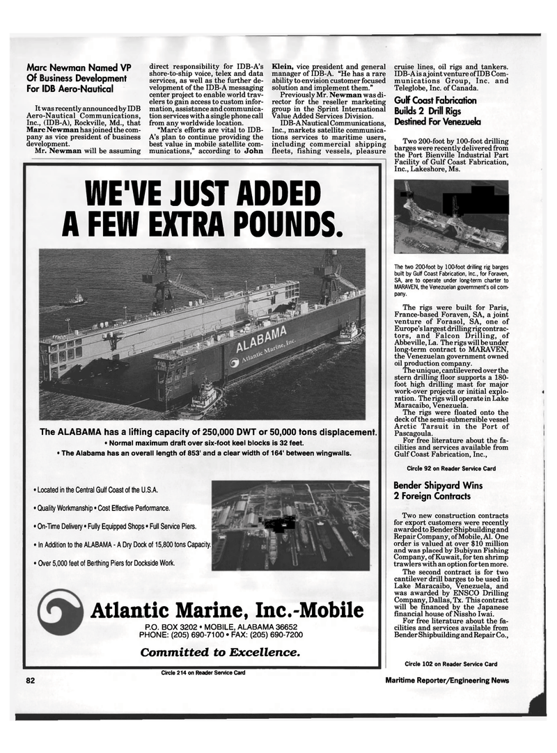 Maritime Reporter Magazine, page 72,  Jun 1992